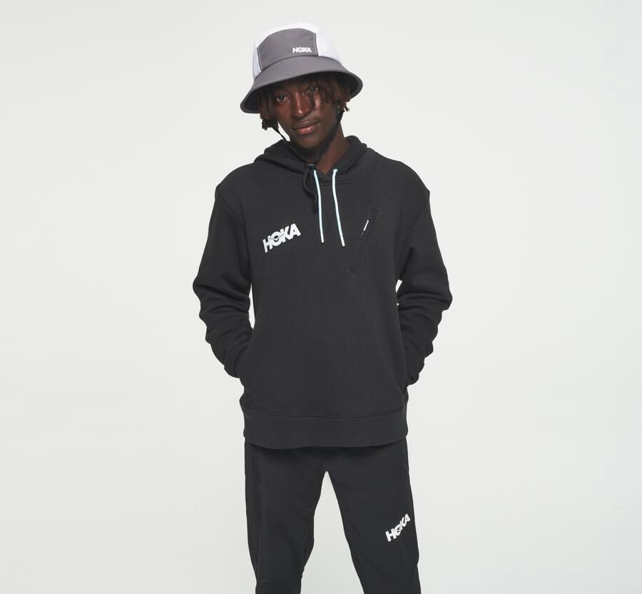 Sudadera Con Capucha Hoka One One Hombre Negros - Performance - YZWX21953